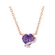 1/2 Carat (ctw) Amethyst Heart Solitaire Pendant Necklace product