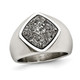 Sterling Silver Druzy Quartz Ring in Stainless Steel product