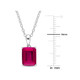 3.69 Carat (ctw) Lab-Created Ruby Octagon Necklace product