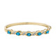 Created Blue Topaz Bangle with Diamonds in 14K Yellow Gold Plating product