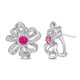 2.00 Carat (ctw) Pink and White Topaz Flower Omega-Clip Earrings product