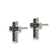 Stainless Steel Polished and Black Plated Cross Earrings product