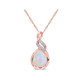 1.20 Carat (ctw) Blue Opal Drop Twist Necklace in 10K Rose Gold  product