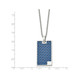 Mens Stainless Steel Blue Carbon Fiber Dogtag Pendant Necklace product
