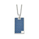 Mens Stainless Steel Blue Carbon Fiber Dogtag Pendant Necklace product