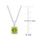 1.20 Carat (ctw) Peridot Princess Solitaire Pendant Necklace product