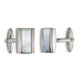 Stainless Steel Polished Rectangle Cuff Links with Mother of Pearl product