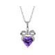 4/5 Carat (ctw) Amethyst Bow and Heart Pendant Necklace  product