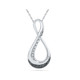 Black and White Diamond Infinity Necklace in Sterling Silver product