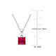 1.45 Carat (ctw) Princess-Cut Lab-Created Ruby Solitaire Necklace product