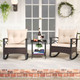3-Piece Rattan Rocking Chair Set with 2-Tier Side Table product