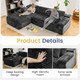 110" L-Shaped Modular Sectional Sofa with Fluffy Cushions product