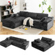 110" L-Shaped Modular Sectional Sofa with Fluffy Cushions product