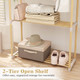 Pine Wood Clothes Rack with 2-Tier Open Storage Shelf product