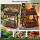 2-Tier Rustic Wood Wagon Planter with Drainage Hole product