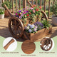 2-Tier Rustic Wood Wagon Planter with Wheels (1 or 2-Pack) product