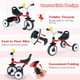 3-in-1 Kids Tricycle with Lighted Wheels and Basket product