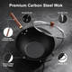 Todlabe Nonstick Carbon Steel Wok Pan with Glass Cover product