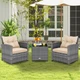Patio Rattan Furniture Bistro Set (3 Pieces) product