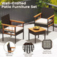 3-Piece Wicker Furniture Set with Acacia Wood Table product