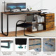 L-Shaped Desk with Power Outlet and Adjustable Shelf product