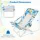 Folding Low Beach Chair with Removable Head Pillow (Set of 2) product