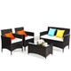 4-Piece Rattan Patio Furniture Set with Table product