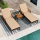 Patio Rattan Chaise Lounge with Side Table product