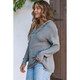 Collins V Neck Ribbed Drop Shoulder Hooded Sweater product