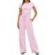  Women's Ruched Short Sleeve Top and Wide Leg Pants (2 Piece Set) product