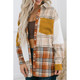 Sutton Plaid Color Block Patchwork Shirt Jacket with Pocket product
