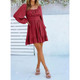 Square Neck Puff Sleeve Ruffle Hem Dress product