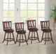 Brown Wood Leather Padded  Swivel Bar Stools (2 or 4 Pack) product