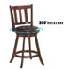 Brown Wood Leather Padded  Swivel Bar Stools (2 or 4 Pack) product