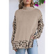Sarai Leopard High Neck Side Slit Oversized Sweater product