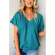 Emerson Crinkled V Neck Wide Sleeve T-Shirt product