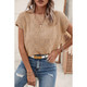 Andrea Lattice Textured Knit Short Sleeve Sweater product