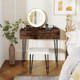 Vanity Desk with Stool and Adjustable Lighted Mirror product