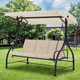 3-Seat Outdoor Porch Swing with Adjustable Backrest and Canopy product
