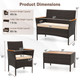 4-Piece Patio Wicker Sofa Set With Coffee Table product