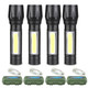 Mini Zoomable USB Rechargeable LED Flashlight (4-Pack) product