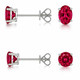 Women's Sterling Silver Ruby Stud Earrings (2-Pair) product