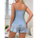 Women's Ruffled Hem Floral Pajama Set product