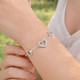 925 Sterling Silver Open Heart Charm Bracelet product