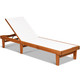 Outdoor Wood Chaise Lounge Chair with 5-Postion Adjustable Back product