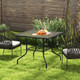 35'' Patio Dining Table with Tempered Glass Top product