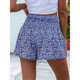 Women's Floral Print Shirred Wide Leg Shorts product