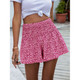 Women's Floral Print Shirred Wide Leg Shorts product
