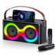 Karaoke Machine, Portable Bluetooth Speaker with 2 Wireless Microphones product