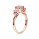 1.40 Carat (ctw) Morganite Three Stone Ring with Diamonds in Rose Plated Sterling Silver product